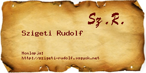 Szigeti Rudolf névjegykártya